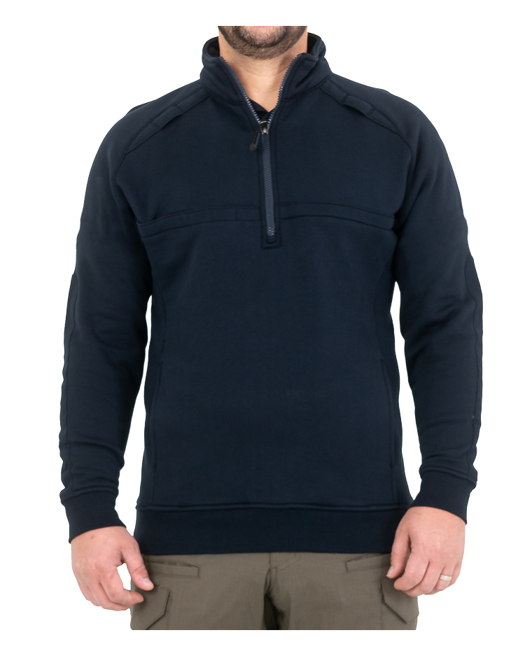 Men's Cotton Job Shirt, Quarter Zip